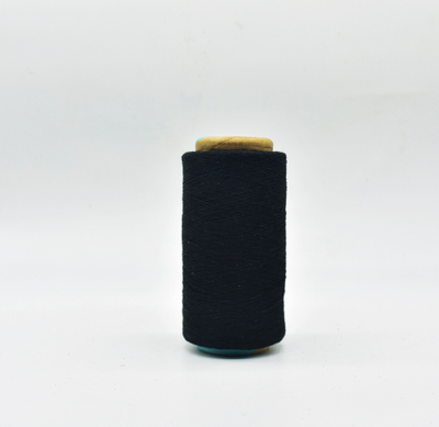 NE 20S Fio de algodão reciclado preto para malha circular